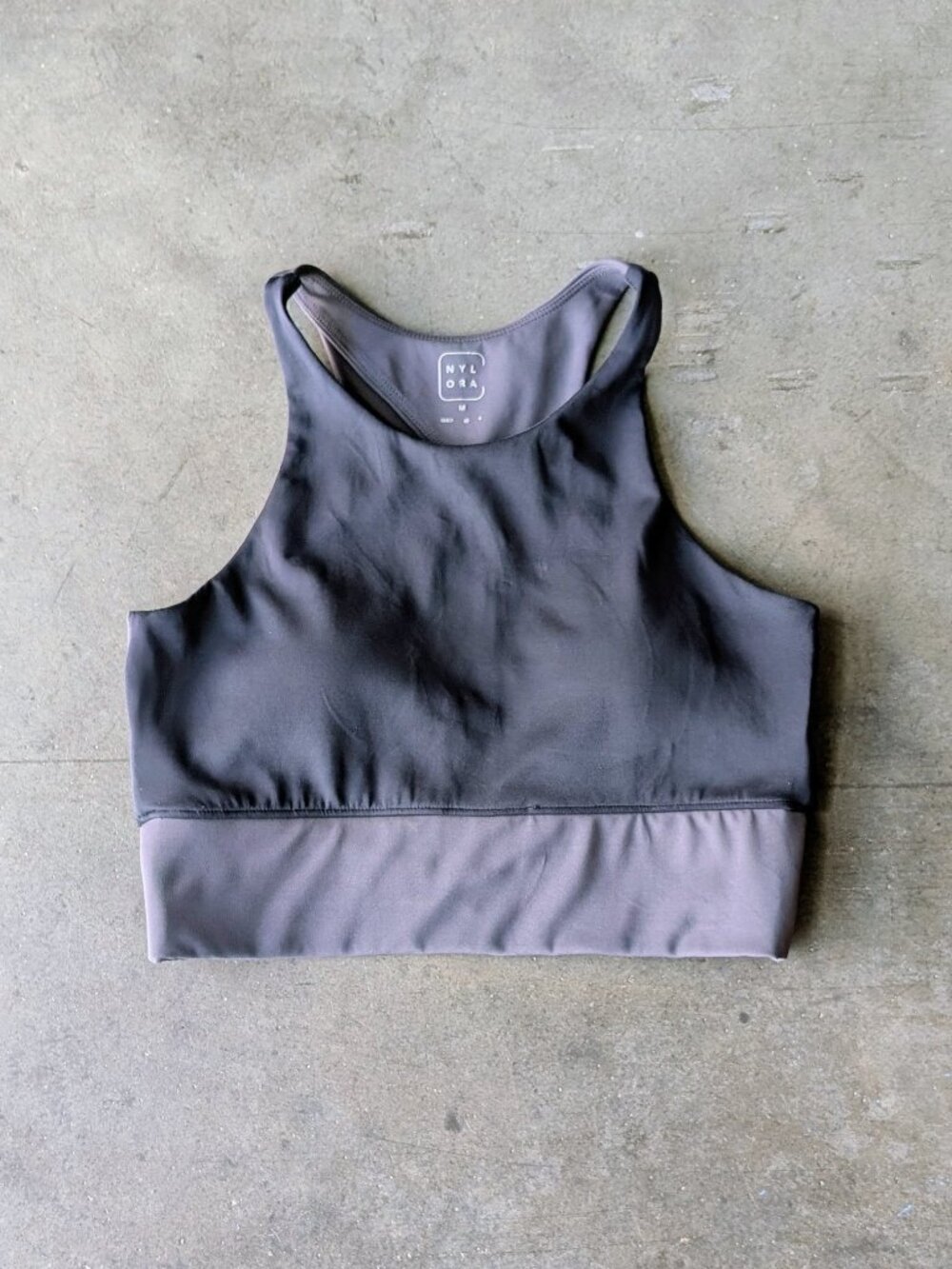Nylora Edmund Tank Top Criss Cross Long Line Sports Bra medium